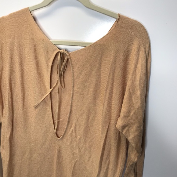 Vince Slit Back Cashmere Blend Tunic Sweater Top Tan Camel Toast Size Small - Picture 13 of 13